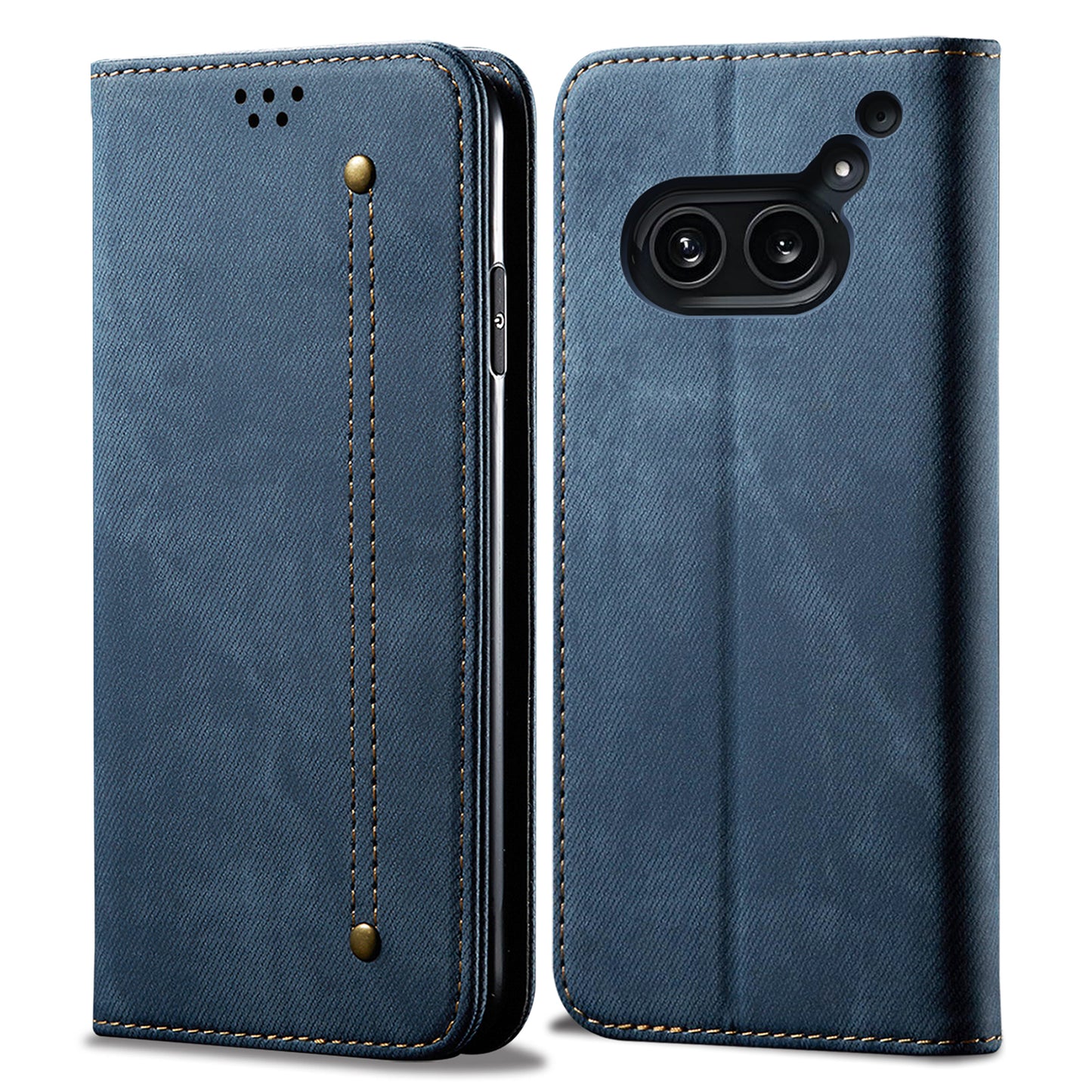 For Nothing Phone (2a) Case Shockproof Leather Stand Phone Cover Mobile Spares Wholesale - Blue