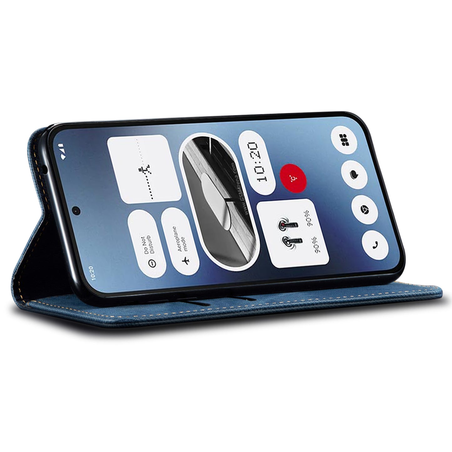 For Nothing Phone (2a) Case Shockproof Leather Stand Phone Cover Mobile Spares Wholesale - Blue