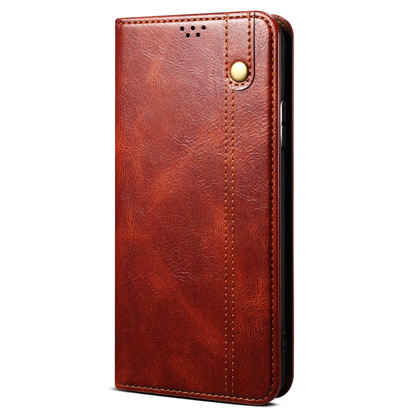 For Motorola Moto G04 4G / G24 4G Case Leather Stand Magnetic Closing Phone Wallet Cover - Brown