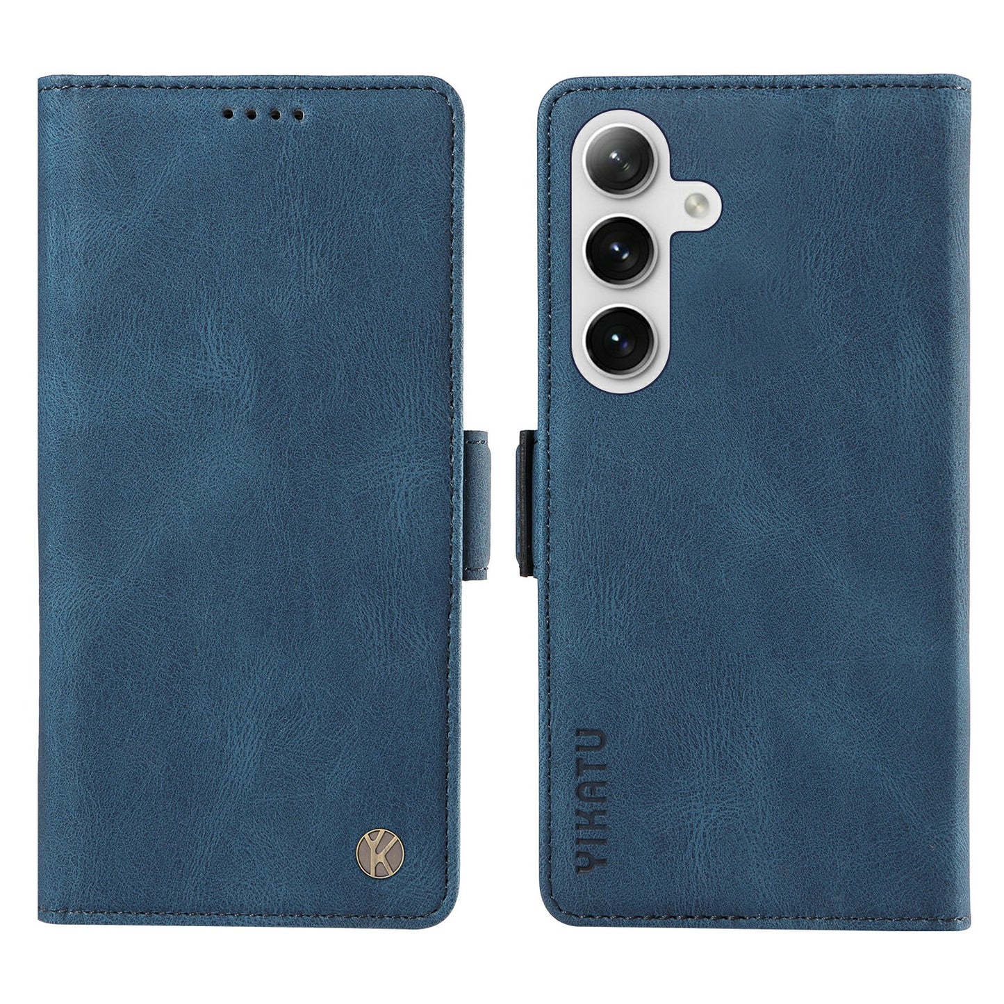 YIKATU YK-005 For Samsung Galaxy S24 Case PU Leather Magnetic Buckle Phone Cover Skin Touch Feeling - Blue