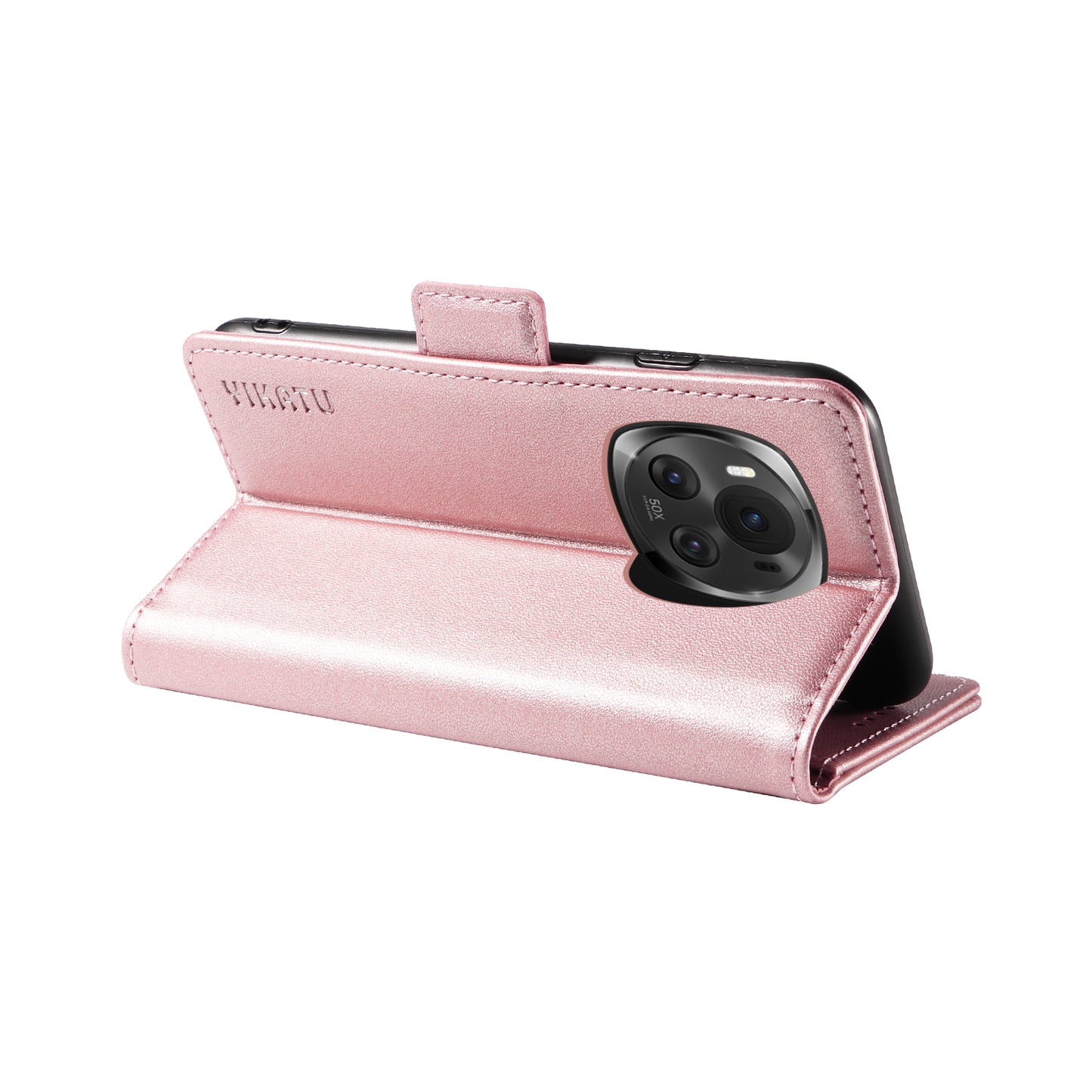 YIKATU YK-003 For Honor Magic6 5G Case PU Leather Stand Protective Phone Cover - Rose Gold