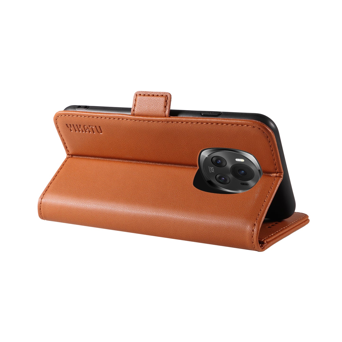 YIKATU YK-003 For Honor Magic6 5G Case PU Leather Stand Protective Phone Cover - Brown