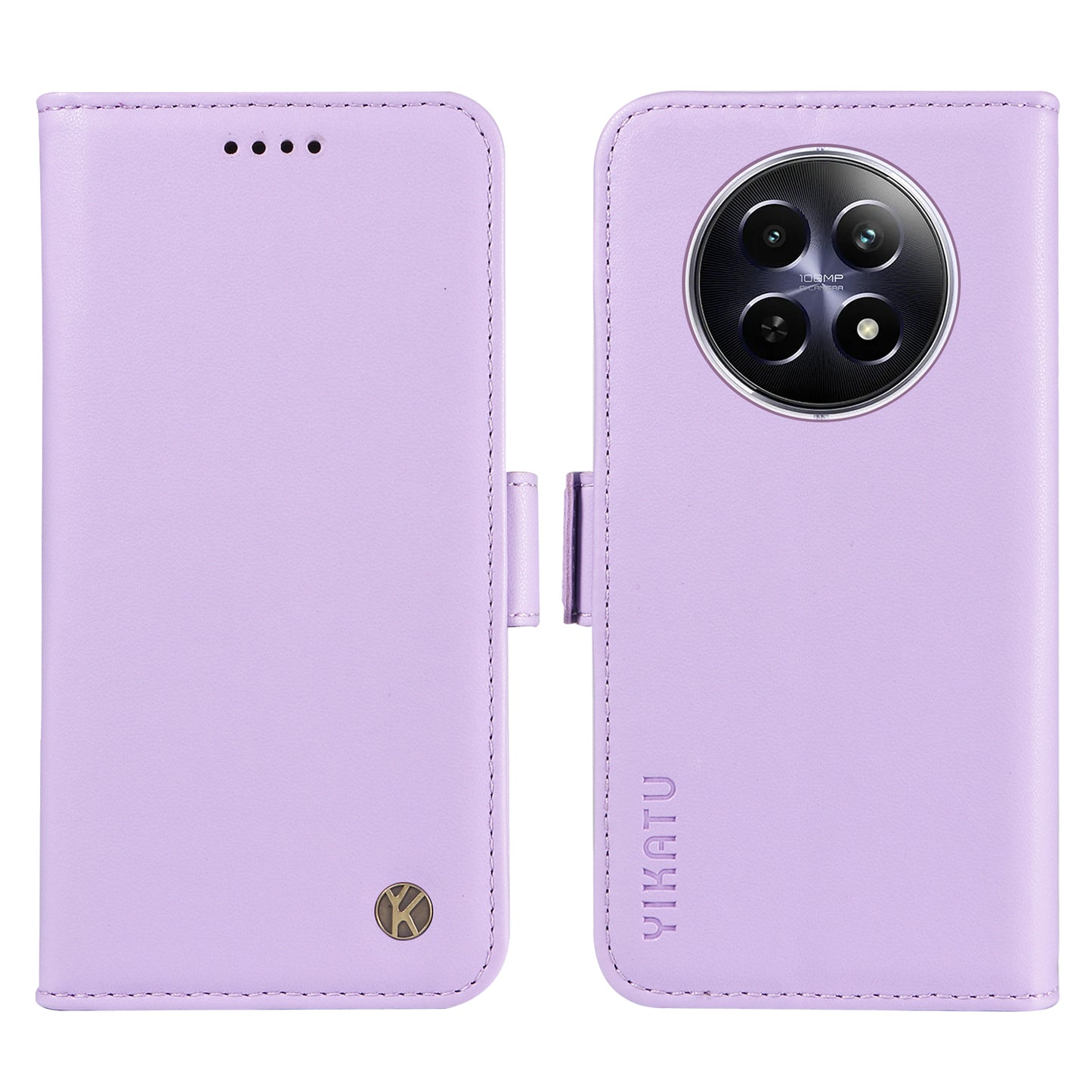YIKATU YK-003 For Realme 12 Leather Case Wallet Cover Phone Accessories Distributors - Light Purple