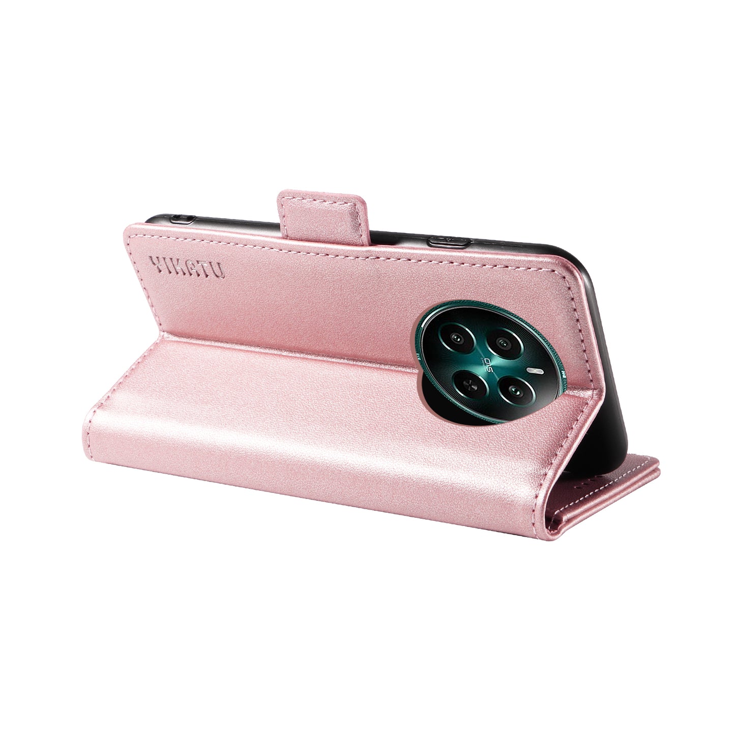YIKATU YK-003 For Realme 12+ 5G Case Wallet PU Leather+TPU Cover Phone Accessories Distributors - Rose Gold