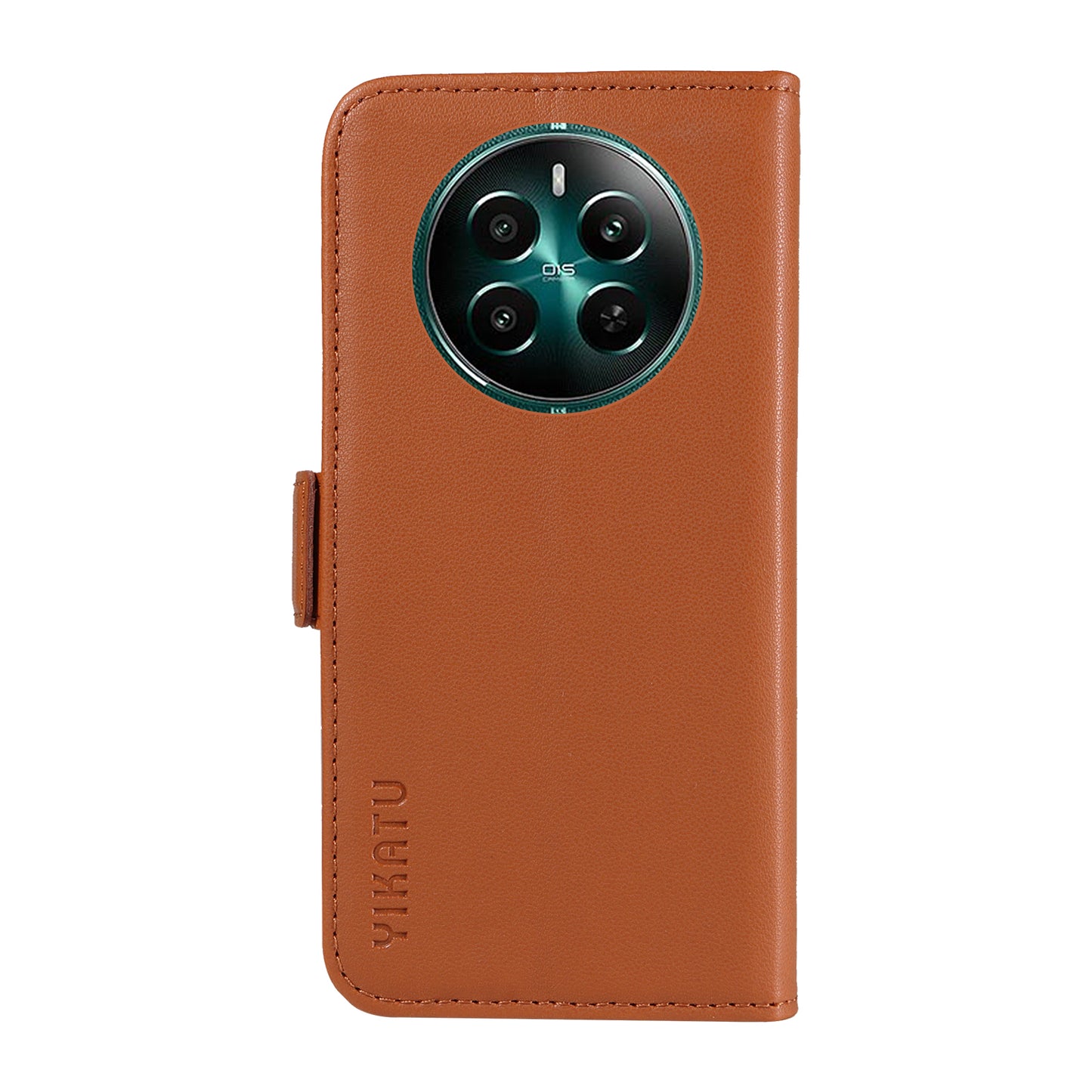 YIKATU YK-003 For Realme 12+ 5G Case Wallet PU Leather+TPU Cover Phone Accessories Distributors - Brown