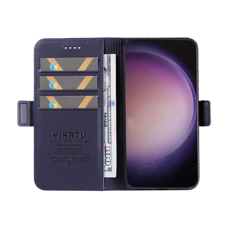 YIKATU YK-003 For Samsung Galaxy S24 Ultra Case Stand Leather Cover Phone Accessories Distributors - Sapphire