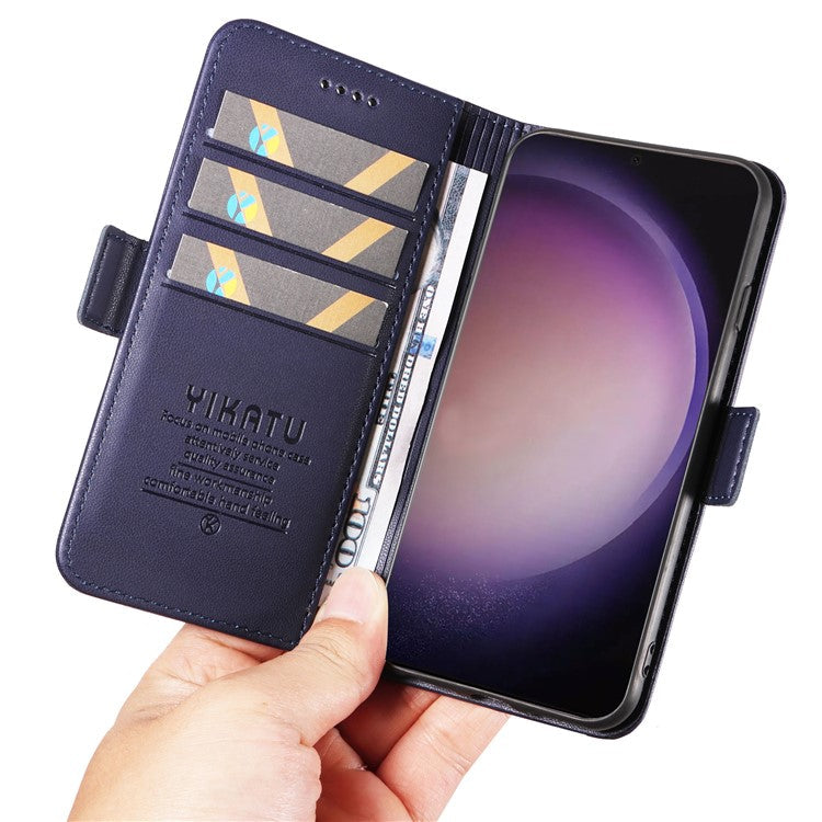 YIKATU YK-003 For Samsung Galaxy S24 Ultra Case Stand Leather Cover Phone Accessories Distributors - Sapphire