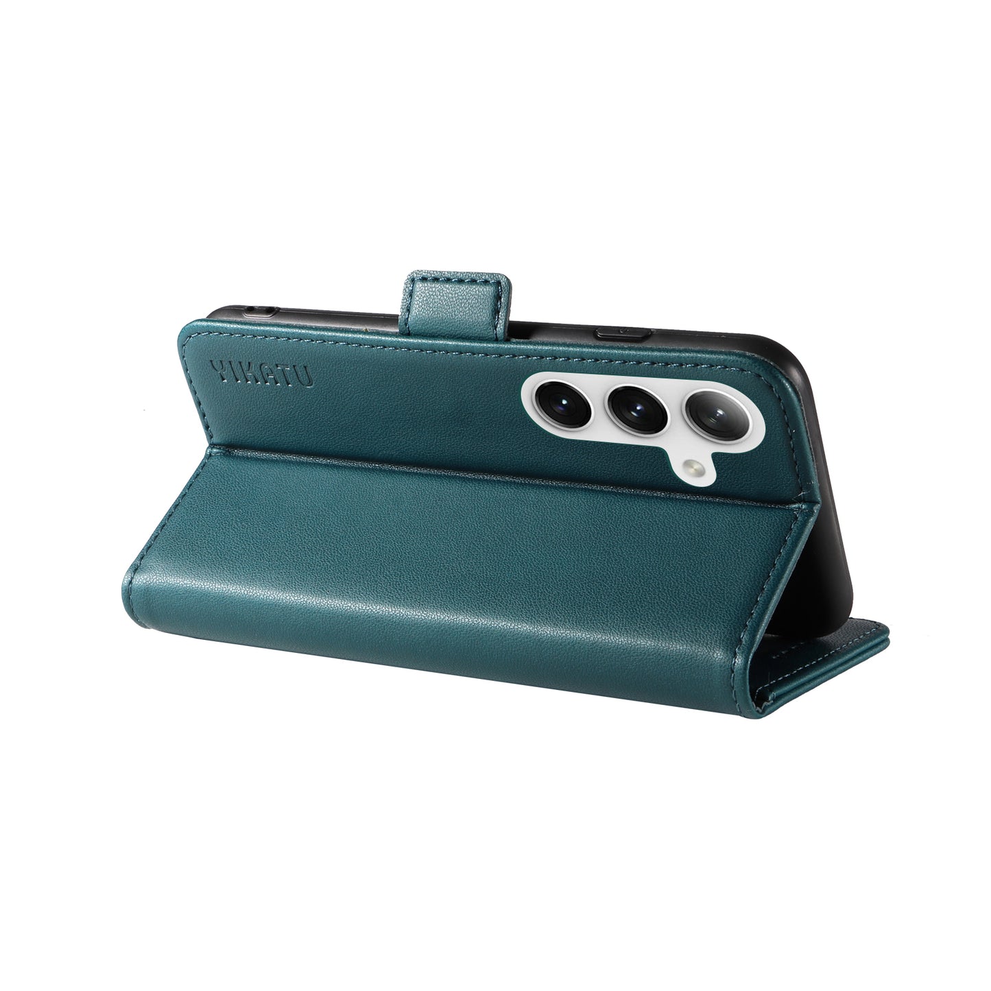 YIKATU YK-003 For Samsung Galaxy S24 Case PU Leather Folio Wallet Phone Cover - Green