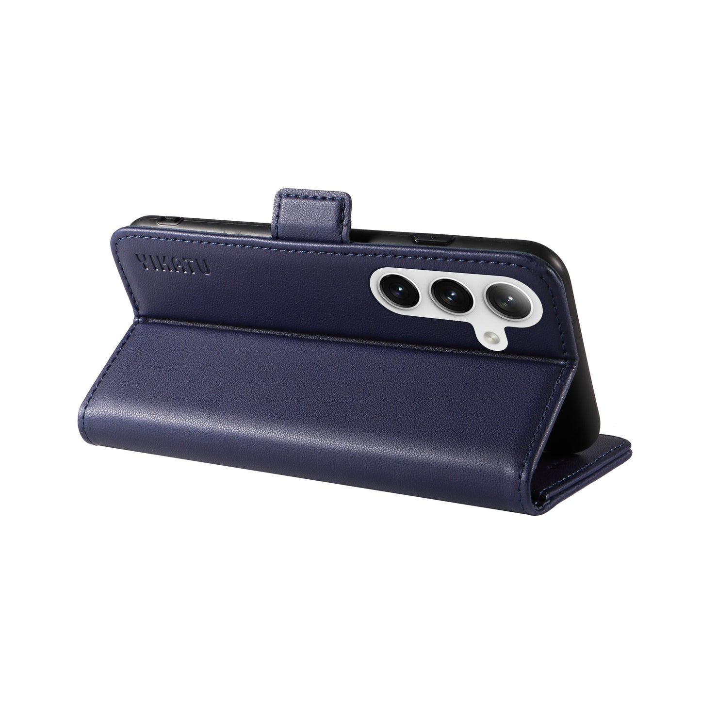 YIKATU YK-003 For Samsung Galaxy S24 Case PU Leather Folio Wallet Phone Cover - Sapphire