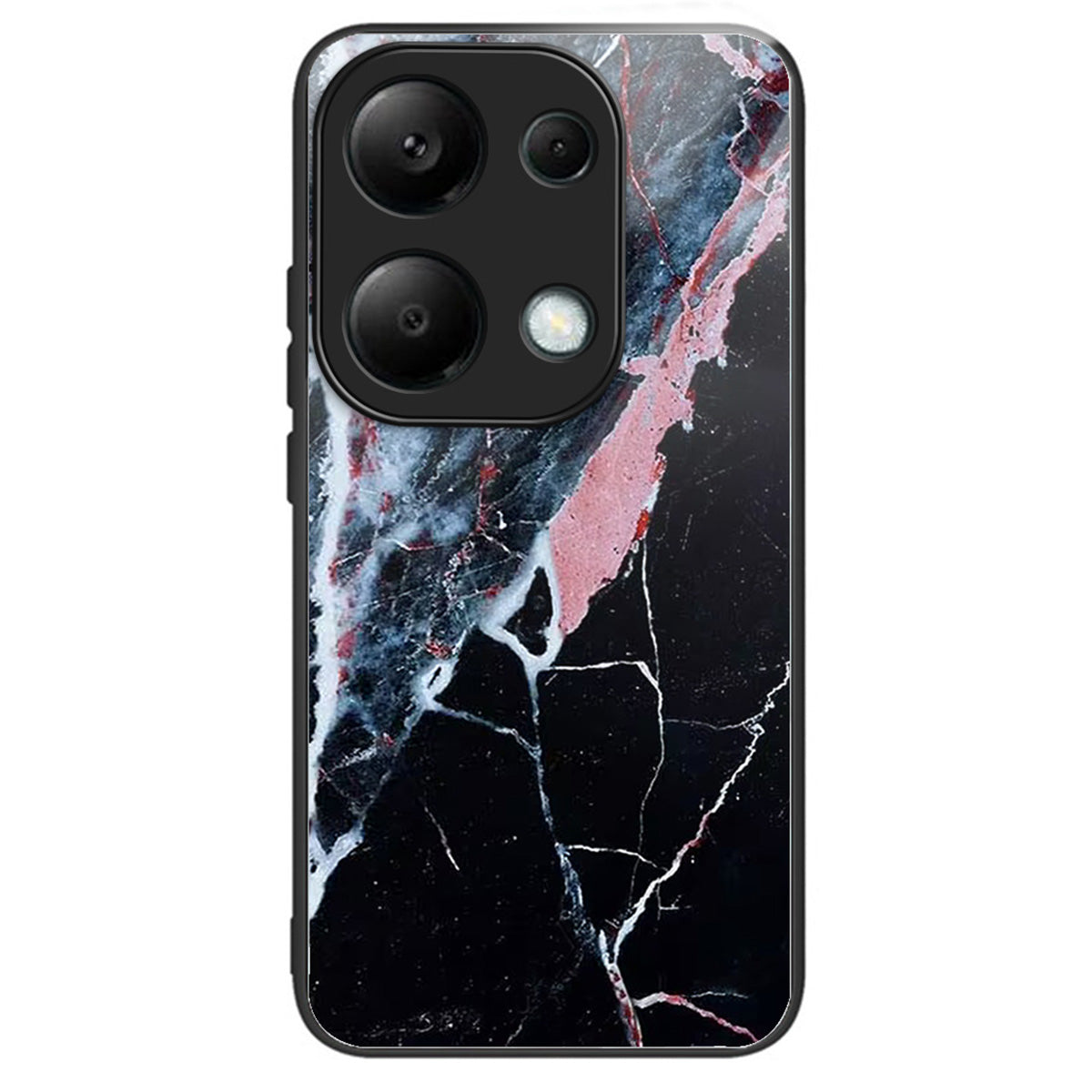 For Xiaomi Redmi Note 13 Pro 4G / Poco M6 Pro 4G Case Tempered Glass Pattern Phone Cover - Black Marble
