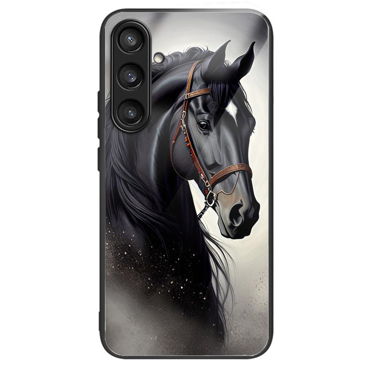 For Samsung Galaxy S24 Case Tempered Glass+TPU Personalized Patterns Phone Cover - Horse