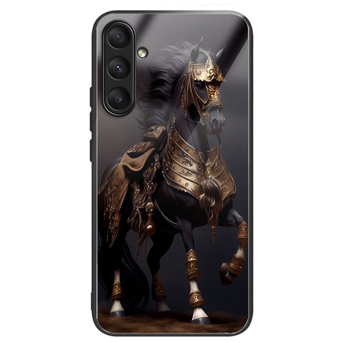 For Samsung Galaxy A25 5G (Global) (161.0 x 76.5 x 8.3mm) Tempered Glass Phone Case Printed Pattern - Masked Horse