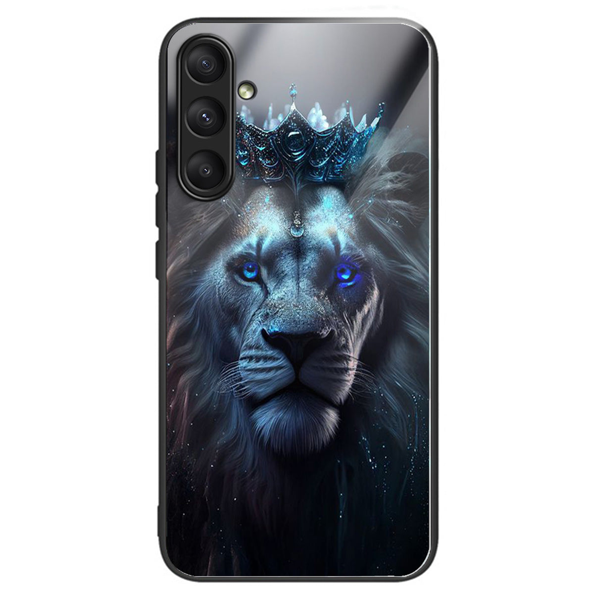 For Samsung Galaxy A25 5G (Global) (161.0 x 76.5 x 8.3mm) Tempered Glass Phone Case Printed Pattern - Blue Lion