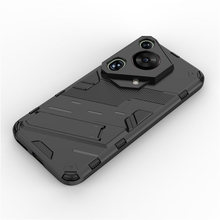 For Huawei Pura 70 Ultra Protective Case Kickstand PC+TPU Phone Cover - Black