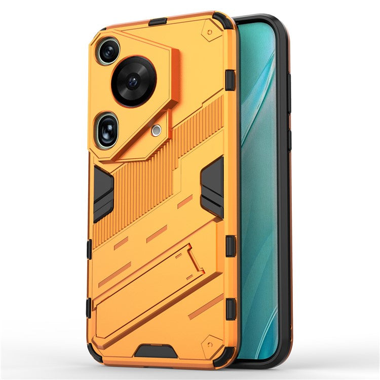 For Huawei Pura 70 Ultra Protective Case Kickstand PC+TPU Phone Cover - Orange