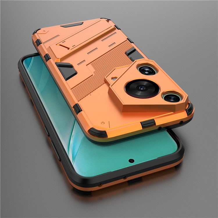 For Huawei Pura 70 Ultra Protective Case Kickstand PC+TPU Phone Cover - Orange