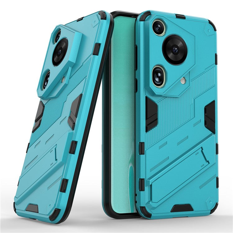 For Huawei Pura 70 Ultra Protective Case Kickstand PC+TPU Phone Cover - Baby Blue