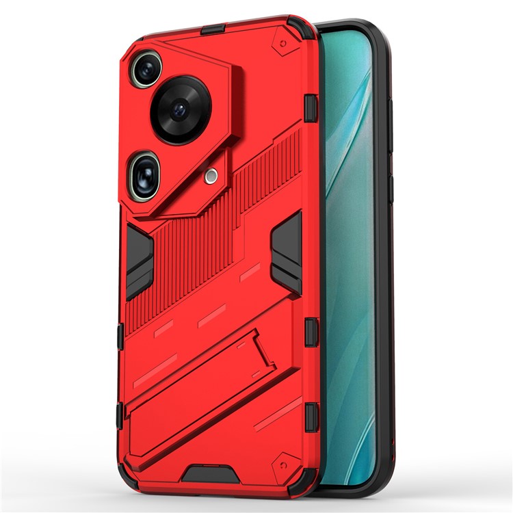For Huawei Pura 70 Ultra Protective Case Kickstand PC+TPU Phone Cover - Red