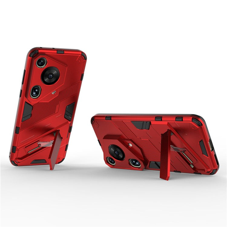 For Huawei Pura 70 Ultra Protective Case Kickstand PC+TPU Phone Cover - Red