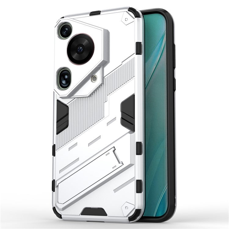For Huawei Pura 70 Ultra Protective Case Kickstand PC+TPU Phone Cover - White