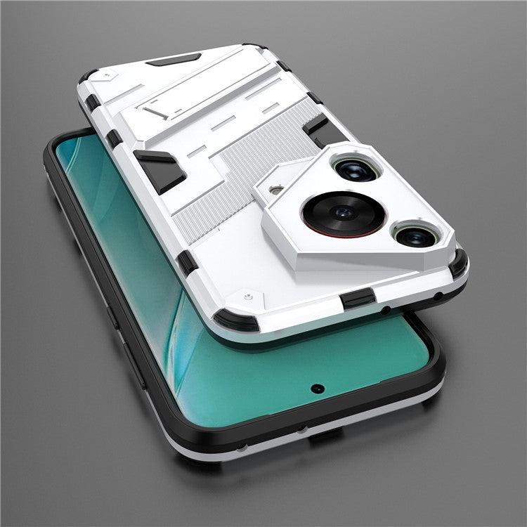 For Huawei Pura 70 Ultra Protective Case Kickstand PC+TPU Phone Cover - White