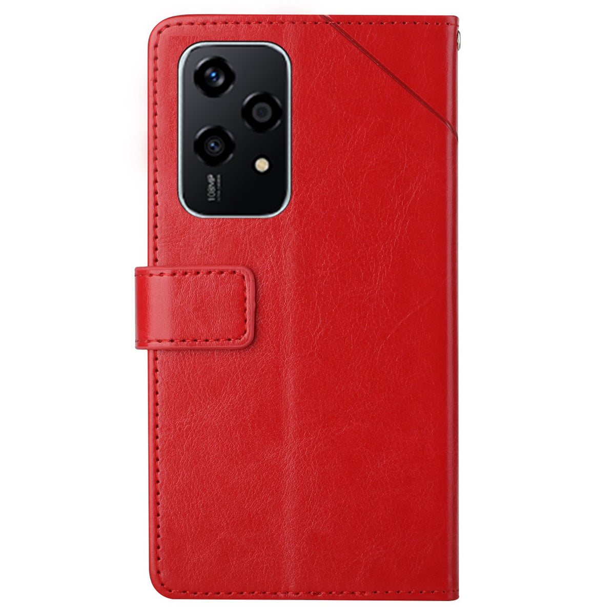 HT01 For Honor 200 Lite Case Stand Wallet Leather Cover Imprinted Design Phone Shell - Red