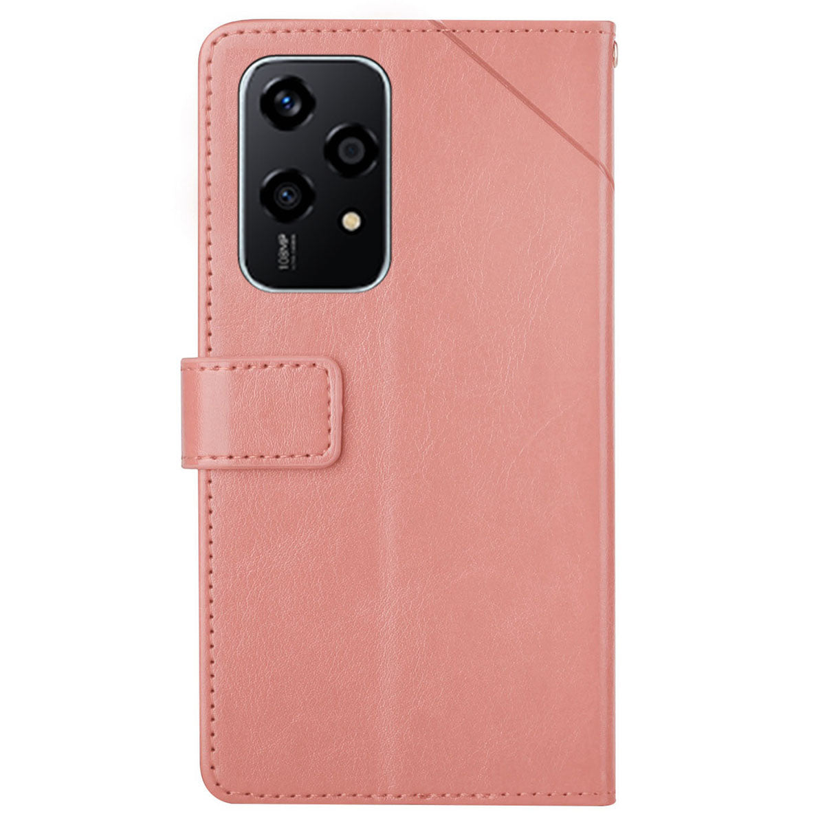 HT01 For Honor 200 Lite Case Stand Wallet Leather Cover Imprinted Design Phone Shell - Pink