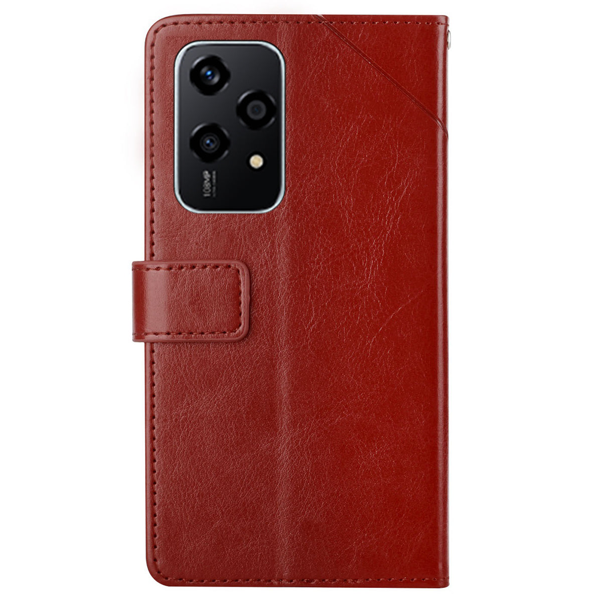 HT01 For Honor 200 Lite Case Stand Wallet Leather Cover Imprinted Design Phone Shell - Brown