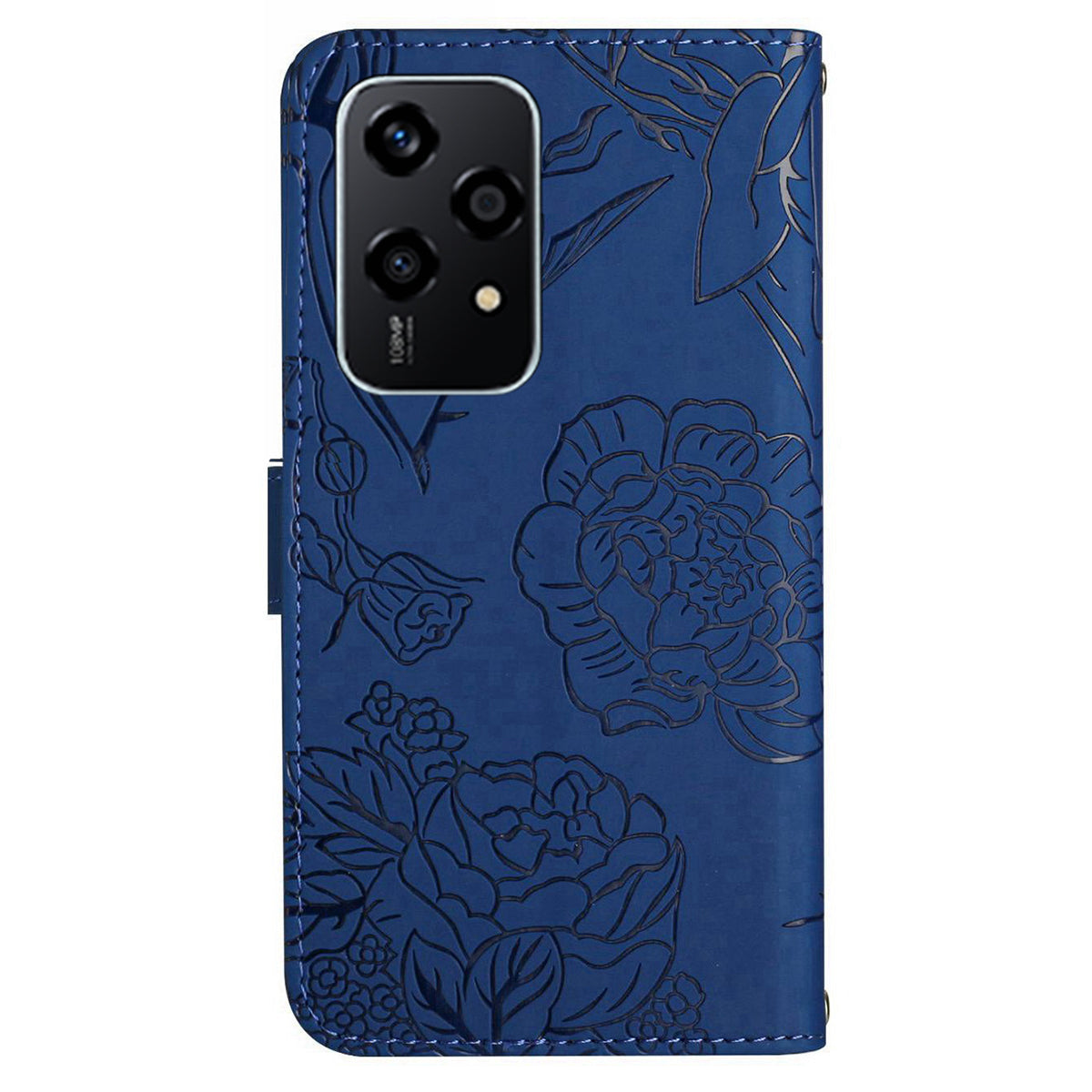 HT03 For Honor 200 Lite Leather Case Imprinted Full Protection Phone Wallet Cover with Strap - Blue