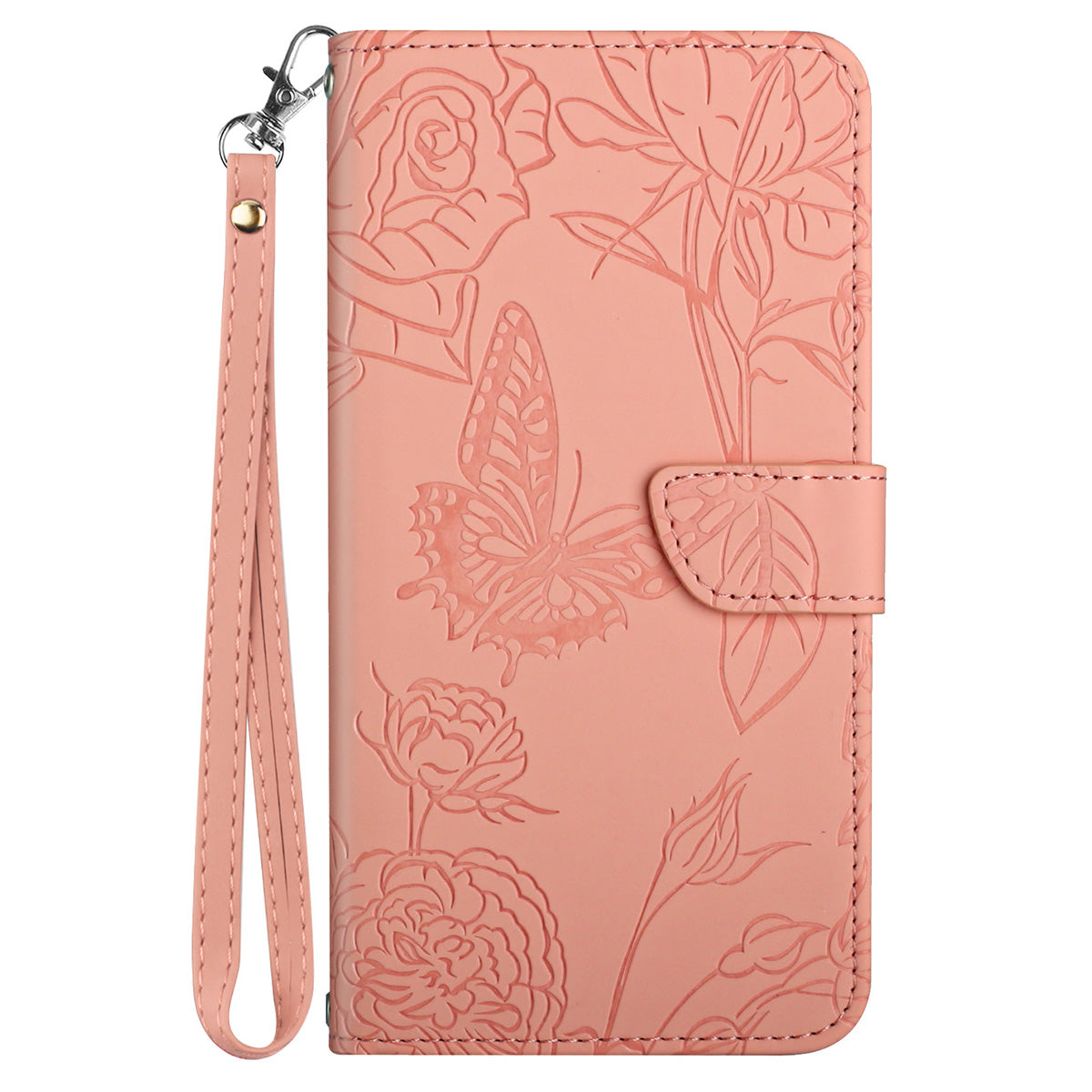 HT03 For Honor 200 Lite Leather Case Imprinted Full Protection Phone Wallet Cover with Strap - Pink