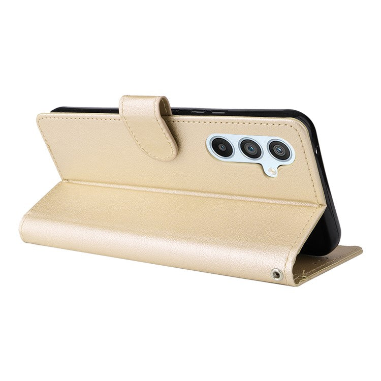 For Samsung Galaxy A54 5G Case PU Leather Stand Folio Wallet Phone Cover - Gold