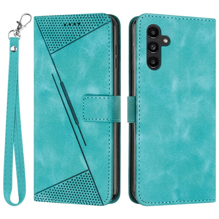 For Samsung Galaxy M15 5G / F15 5G Wholesale Phone Case Triangle Imprinted PU Leather Wallet Cover - Green