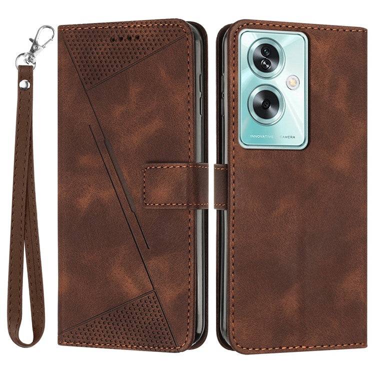 For OnePlus Nord N30 SE 5G / Oppo A79 5G / A2 5G Wallet Phone Stand Cover Anti-Scratch Phone Shell Case - Brown