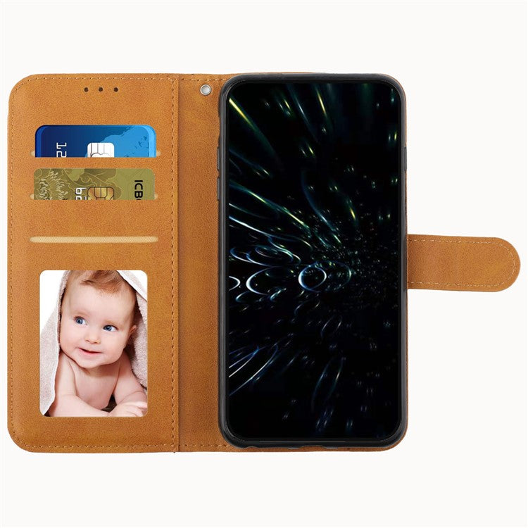 For Samsung Galaxy M15 5G / F15 5G Anti-Scratch PU Leather Phone Case Stand Cell Phone Cover - Yellow