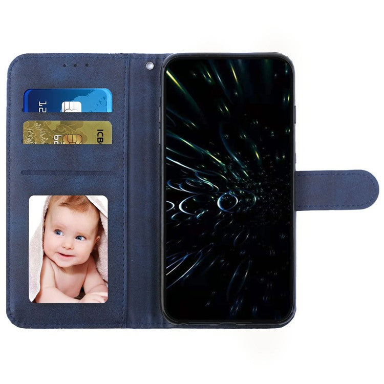 For Samsung Galaxy M15 5G / F15 5G Anti-Scratch PU Leather Phone Case Stand Cell Phone Cover - Sapphire