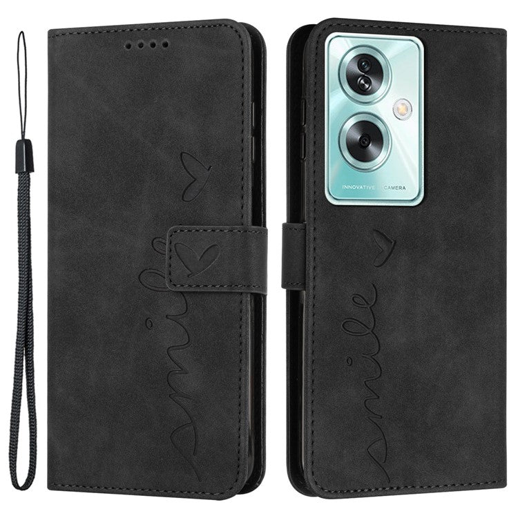 For Oppo A79 5G / A2 5G / OnePlus Nord N30 SE 5G Phone Case Anti-fall PU Leather Stand Shell - Black