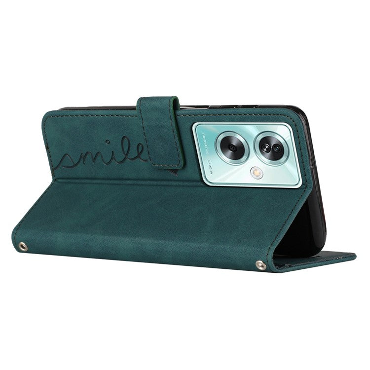 For Oppo A79 5G / A2 5G / OnePlus Nord N30 SE 5G Phone Case Anti-fall PU Leather Stand Shell - Green