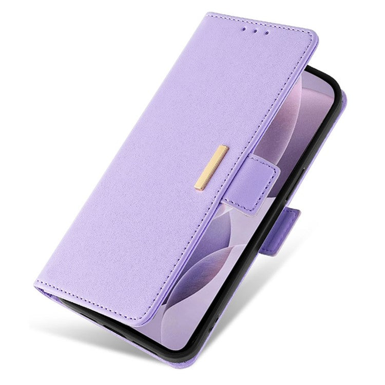 For Samsung Galaxy M15 5G Wallet Case Crossbody RFID Blocking PU Leather Phone Cover - Purple