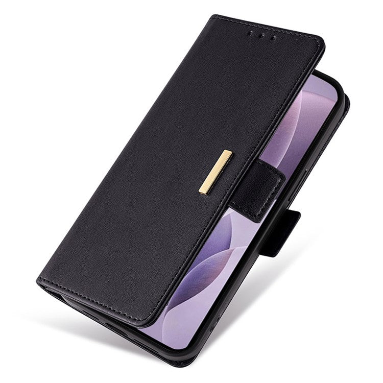 For Samsung Galaxy M15 5G Wallet Case Crossbody RFID Blocking PU Leather Phone Cover - Black