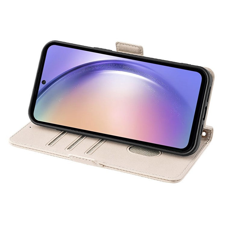 For Samsung Galaxy M15 5G Wallet Case Crossbody RFID Blocking PU Leather Phone Cover - White