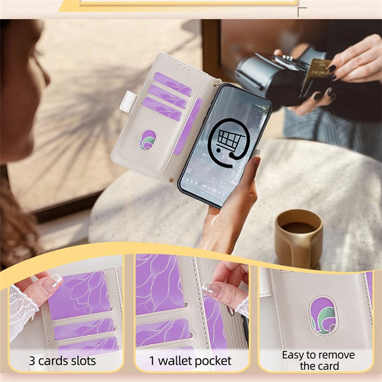 For Samsung Galaxy M15 5G Wallet Case Crossbody RFID Blocking PU Leather Phone Cover - White