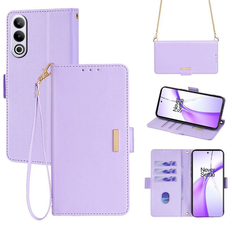 For OnePlus Ace 3V 5G Case PU Leather Folio Flip Phone Cover RFID Blocking - Purple