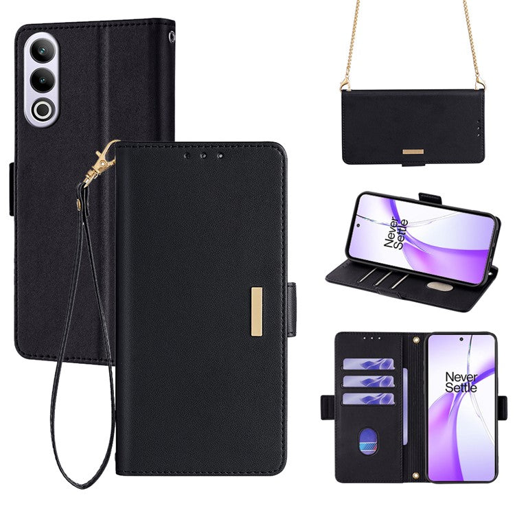 For OnePlus Ace 3V 5G Case PU Leather Folio Flip Phone Cover RFID Blocking - Black
