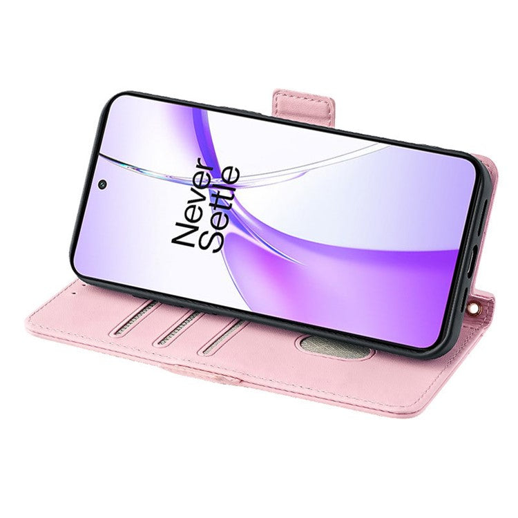 For OnePlus Ace 3V 5G Case PU Leather Folio Flip Phone Cover RFID Blocking - Pink