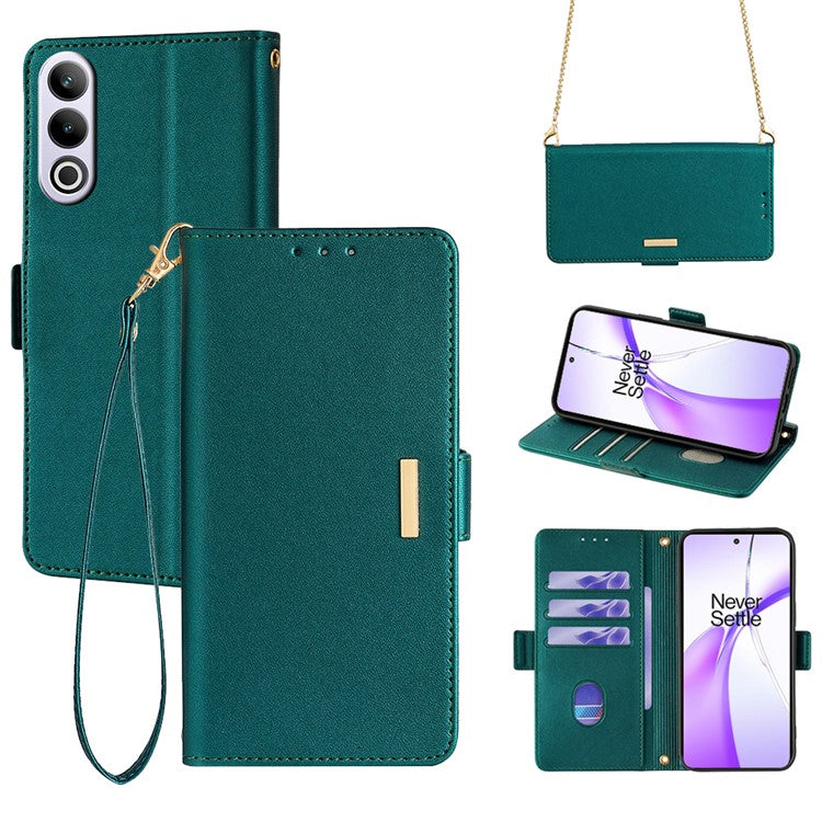 For OnePlus Ace 3V 5G Case PU Leather Folio Flip Phone Cover RFID Blocking - Green
