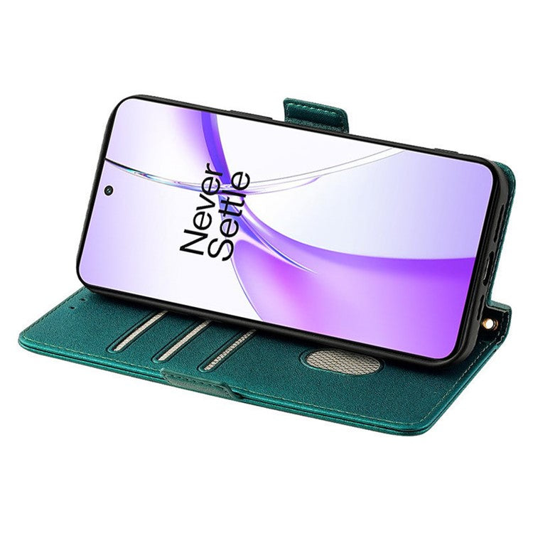 For OnePlus Ace 3V 5G Case PU Leather Folio Flip Phone Cover RFID Blocking - Green