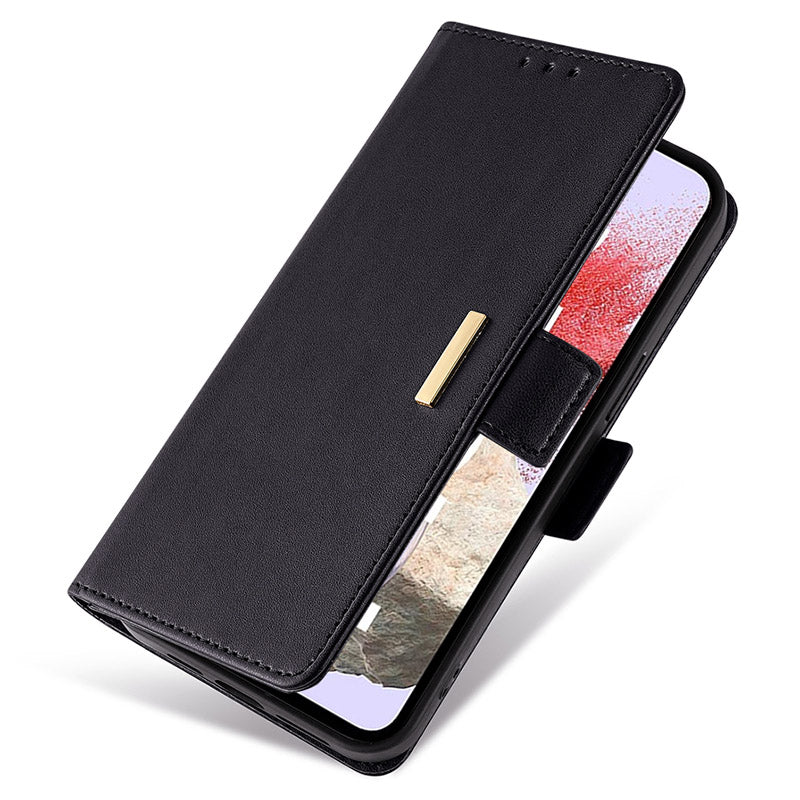 For Samsung Galaxy M34 5G / F34 5G Wallet Case RFID Blocking Leather Phone Cover with 2 Straps - Black