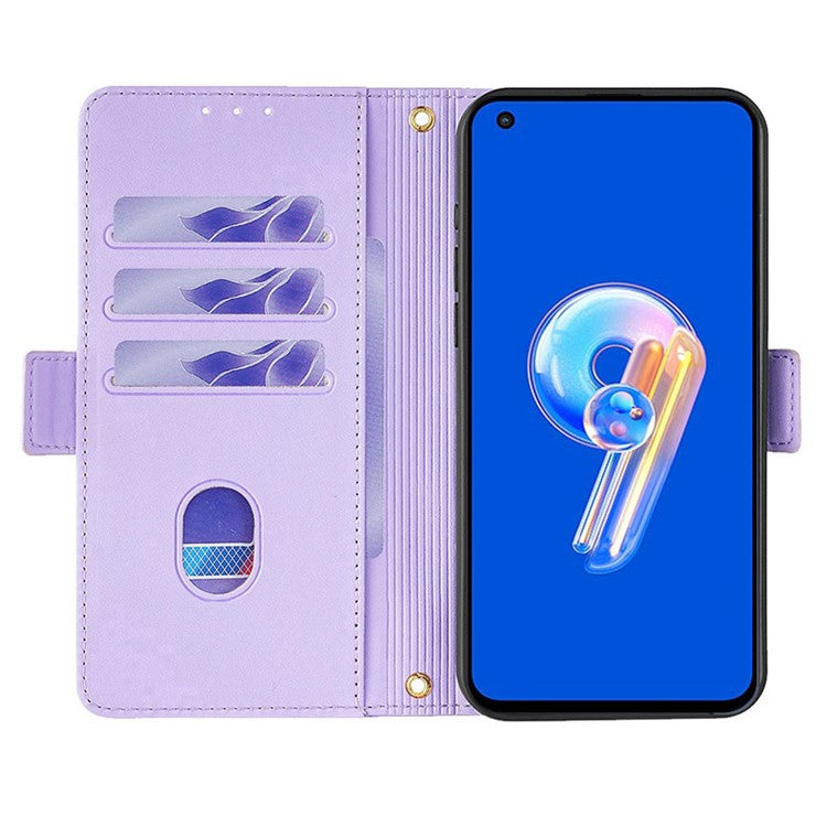 For Asus Zenfone 9 5G / Zenfone 9z Case Wallet PU Leather RFID Blocking Crossbody Cell Phone Cover - Purple