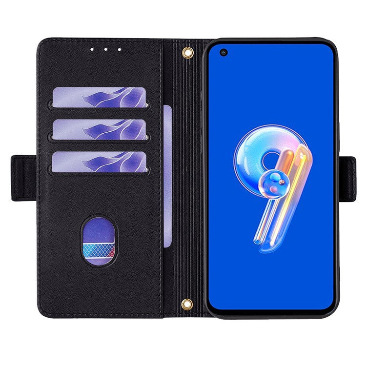 For Asus Zenfone 9 5G / Zenfone 9z Case Wallet PU Leather RFID Blocking Crossbody Cell Phone Cover - Black
