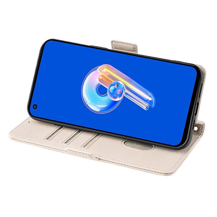 For Asus Zenfone 9 5G / Zenfone 9z Case Wallet PU Leather RFID Blocking Crossbody Cell Phone Cover - White